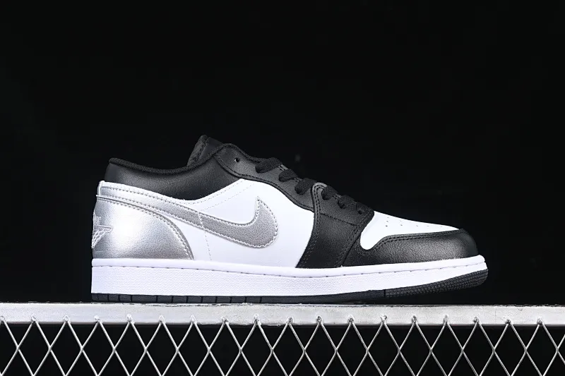 All categories Air Jordan Jordan series basketball shoes Air Jordan 1 Low Air Jordan 1 Low AJ1 Joe 1 black and white silver low-top cultural basketball shoes 553558-131